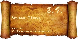 Beutum Ilona névjegykártya